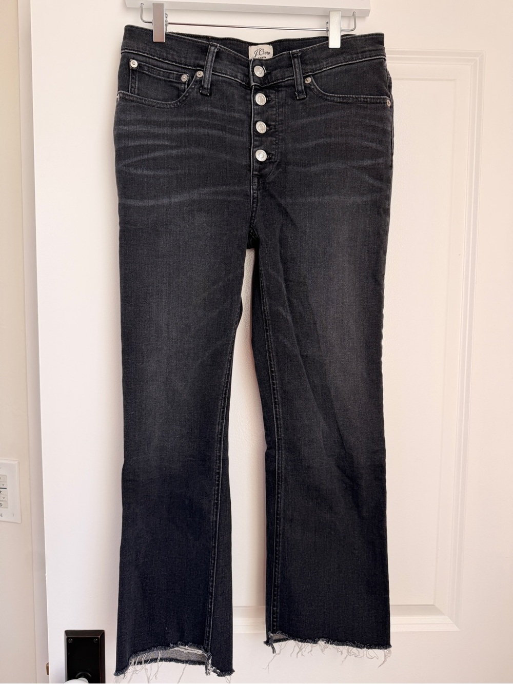 J. Crew Black Button-Fly Ankle Crop Jeans